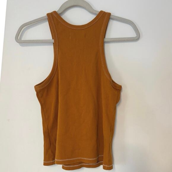 Everlane Ribbed Racer Back Tank Top Orange Size Medium - Picture 4 of 4